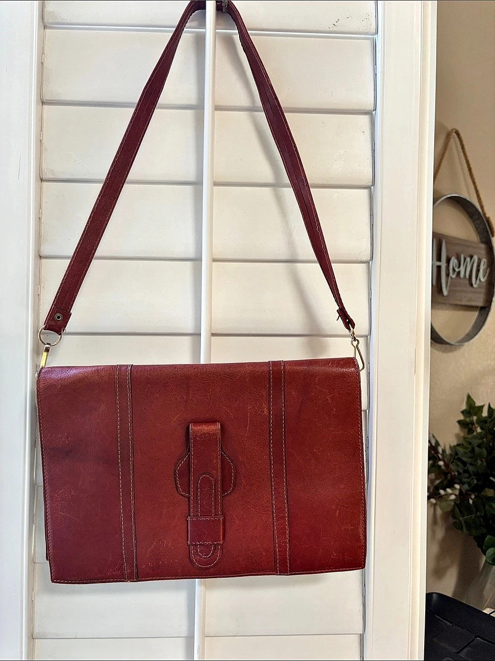Bugatti Leather Shoulder Bag in Brown Leather